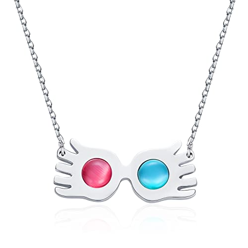 Luna Lovegood Necklace Luna Lovegood Glasses Necklace Opal Spectrespece Pendant Costume Jewelry Gift