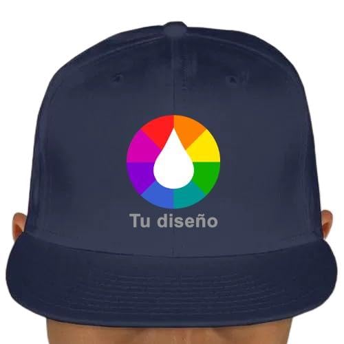 Genérico Gorra Personalizada Baseball · Personalizable 100% con Fotos y Textos · Gorra para Deporte, Publicidad, Empresa, Acampada, Viaje, Regalo Original (Algodón, Azul Plana)