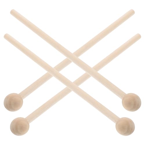 Baquetas de madera sólidas para batería y percusión 2 pares miniatura 1