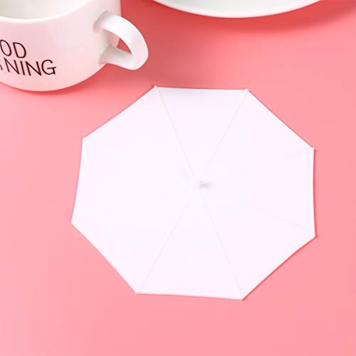 YARNOW Tampa de copo - 4 peças de tampas de silicone em forma de guarda-chuva, tampas de copo prátic