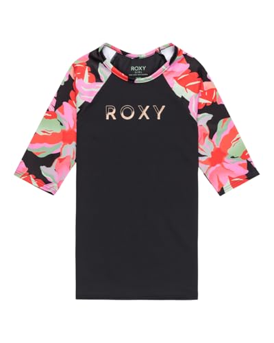 Roxy Lycra t-shirt fille anti-UV blanc et rose pour le surf