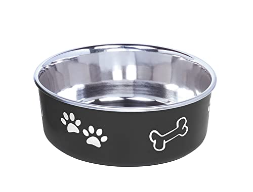 Nobby 73857 Stainless Steel Bowl Fusion, Anti Slip schwarz 16 cm 0,94 ltr