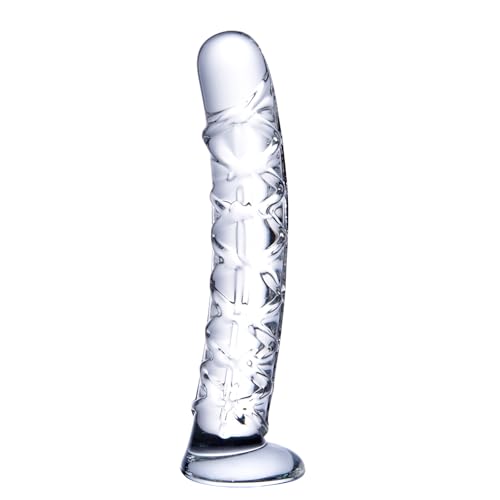 16 cm kleiner realistischer Kristallglas-Dildo,Anfänger-Sexspielzeug,dünner transparenter Glas-G-Punkt-Dildo mit Netzstruktur,niedlicher kleiner Anal-Dildo,geeignet für homo- und heterosexuelle Nutzer