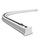 Rollmayer glänzend einläufig Gardinenschiene aus Aluminium (Rundbogen Weiß Paar) Deckenbefestigung mit SMART-KLICK Montage, Innenlaufschiene für Vorhänge