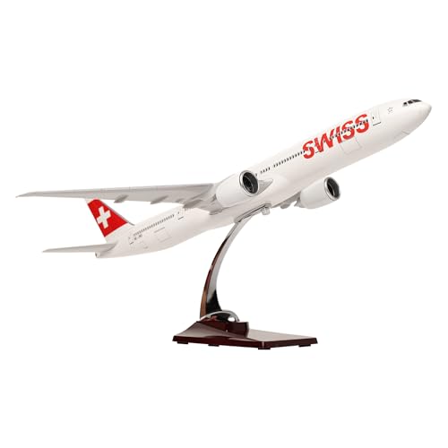 Image of Toys Uncle Diecast Aeroplane Scale Model, (46 cm B777 Swiss), Multicolor