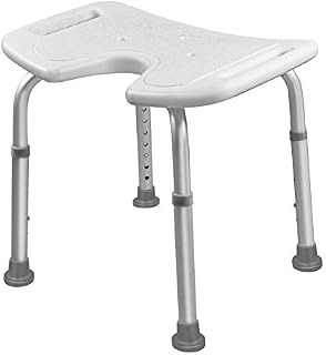 LZQ Shower Stool, Shower Chair, Height Adjustable 35-51 cm Shower Stool, Non-Slip Bath Seat, Shower Aid, Shower Seat Made of Aluminium and Plastic for the Elderly, Pregnant Women (Type 3)