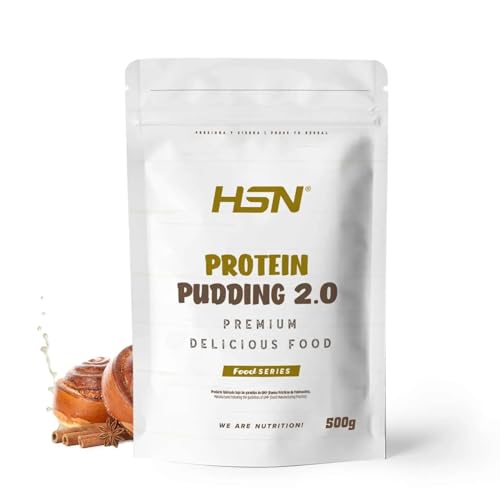 HSN Pudding Proteico 2.0 | Rollo de Canela 500g | Pudin Alto en Proteínas Bajo en Calorías Sin Azúcares Añadidos | Ideal Postre Merienda | No Incluye Dosificador | No-GMO Vegetariano Sin Gluten