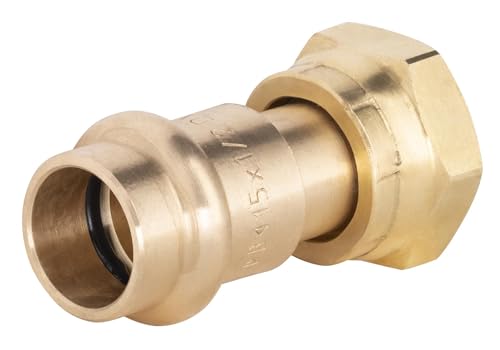 Adattatore in rame a pressare Ø14 - femmina 1/2 con dado girevole | Per giunzioni smontabili in impianti idraulici e riscaldamento | Connessione precisa e resistente | QUICK PLOMBERIE