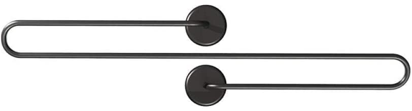 Porte-serviettes mural nero à aspiration multi-barres pour salle de bain