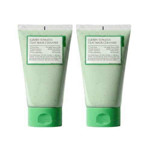 FULLY Green Tomato Pore Cleanser, Cardi B’s Clay Mask Cleanser for Deep Pore Cleanse & Pore Minimizer, Blackhead & Sebum Control, Gentle Face Wash for Women, Korean Skincare (Pack of 2)