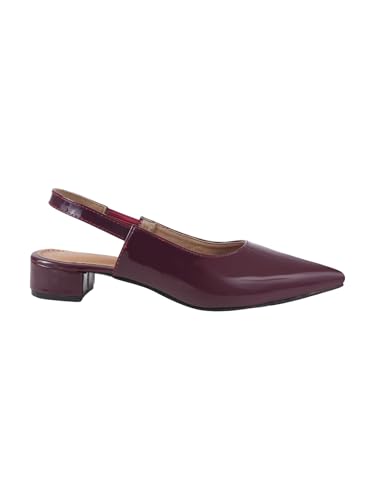 Image of Solid Pointed Toe Pumps for Women Dress Pumps with Mid Heel for Party, Office & Formal Footwear