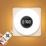 Nachtlamp, 3 kleuren en 10 helderheidsniveaus, nachtlampje, stopcontact, stopcontact voor kinderen, met klok, afstandsbediening en timer, nachtlampje, dimbaar, nachtlampje, stopcontact voor de kamer