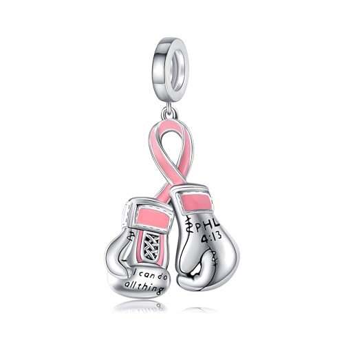 Breast Cancer/Cross/Butterfly Charms 925 Sterling Silver Charm for Bracelets Awareness Religious Animal Jewelry Mothers Gifts for Women Mom Grandma