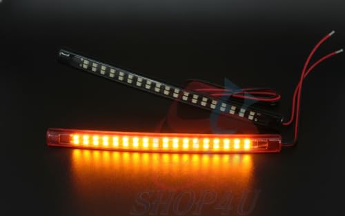 Image of Dual Color Red Blue LED DRL Strip for Car & Bike | Flashing Grill Light | Universal 12V Waterproof Vehicle Decoration Light
