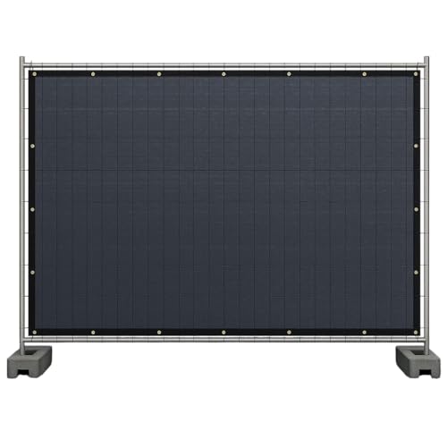 Masgard Bauzaunnetz Sichtschutz für Bauzaun Zaunblende 150 g/m mit Kantenverstärkung und Ösen (anthrazit 1 80 m x 3 45 m)