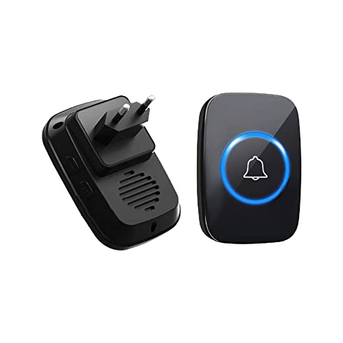 Image of Wireless Doorbell 2 Buttons 1 Receiver Led Light 300 Meters Distance 60 Melodies Home Office Warehouse