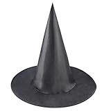 4E's Novelty Black Witch Hat - Witches Hat for Women & Kids Costume Accessories & Hanging Halloween Decorations, Wizard Costume Adult