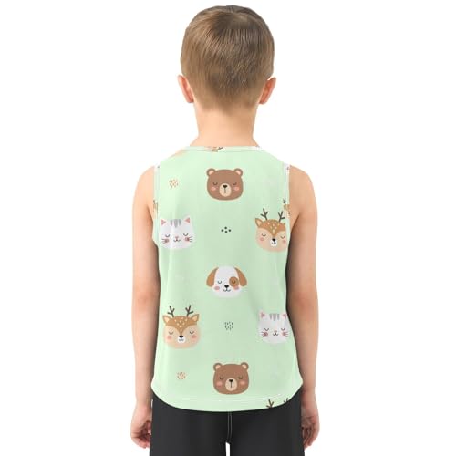 J JOYSAY Bear Lion Deer Boys Tank Top Sleeveless Muscle Shirts Quick Dry Sport Active Workout Kids T-Shirts 3-15T3
