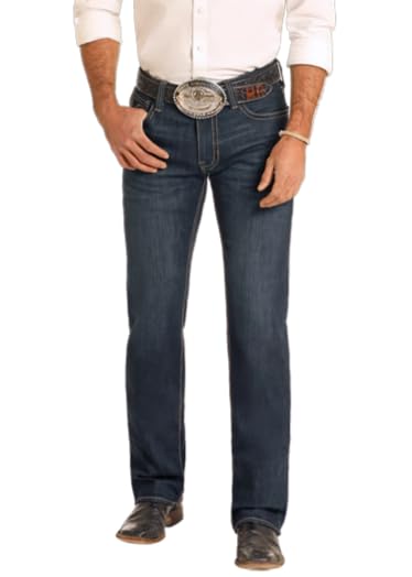 Rock & Roll Denim Men's Slim Fit Small V Straight Leg Jeans2