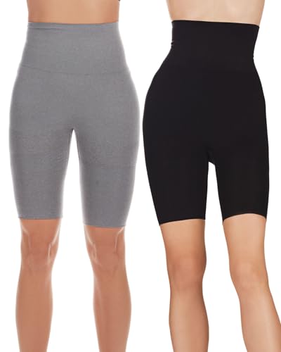 Image of MeMoi 2 Pair High-Waist Shapewear Shorts, Smooth Thigh Shaper Shorts, Comfortable Womens Shapewear - Sizes S-4X
