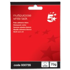 Image of 5 Star Multi-Purpose Tack Adhesive Re-usable Non-toxic 70g White (Pack of 12)