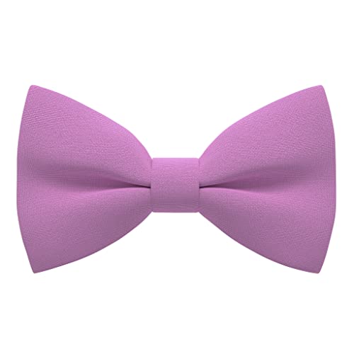 Bow Tie House Boys Classic Pre-Tied Bow Tie Formal Solid Tuxedo (Medium, Lilac Chiffon)