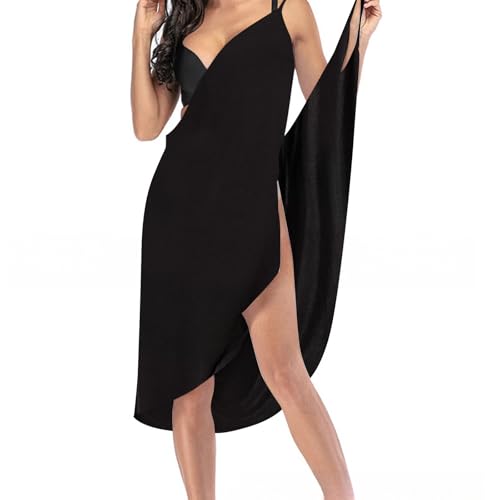 TYXHXTF Damen Strandkleid Bikini Cover Up Sommer, Strandtunika Wrap Sarong Leichte Strandtunika Locker Lässiger Überzug