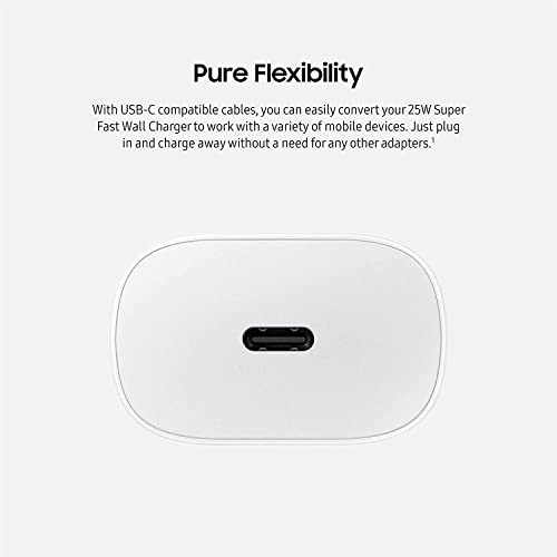 Image of 25W [BIS Certified] Type-C Fast Charger Adapter with Cable Compatible with Samsung Galaxy S26,S25,S24, S23,S22,S21,S20 /Ultra /Fe,A55,M35,M17,M56,M07,M06, A17,A14, A35,F15. S /F /M /A /Z Series (White)