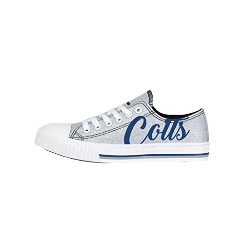 Image of FOCO Womens NFL Team Logo Ladies Fashion Color Glitter Low Top Canvas Sneakers Shoes