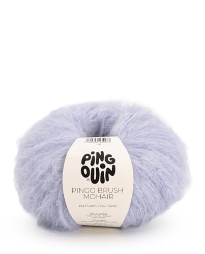 Pingouin - Pelote de Laine Pingo Brush Mohair - Laine à Crocheter et à Tricoter - 17% LAINE,17% MOHAIR,55% ACRYLIQUE,11% POLYESTER - Aiguille n°6 - Couleur...