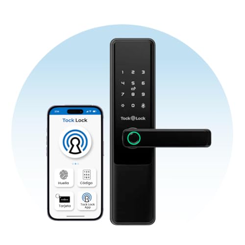 Opiniones y reviews de Chapa Digital los más solicitados. 45 Tock Lock - Cerradura Electrónica Inteligente para puerta principal exterior | Chapa Digital Eléctrica | App, Huella, Código, Tarjeta, Llaves Físicas | TLX20 TL Negro