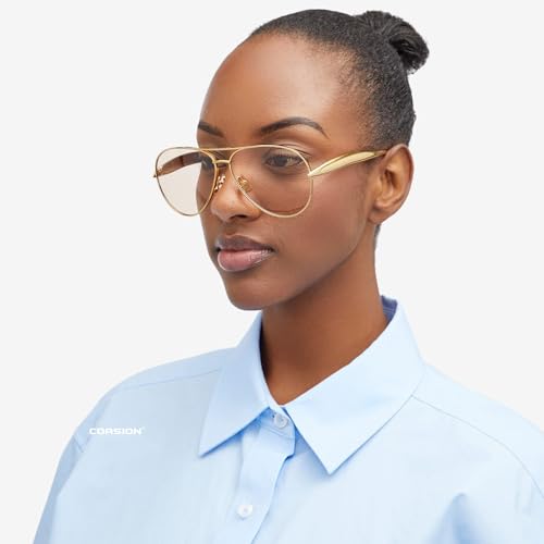 COASION Retro Oversized Aviator Sunglasses for Women Men - 2025 Metal 70s Aviators Sun Glasses Gold Shades3