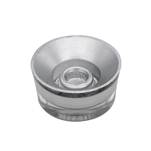 Mxuteuk 4Pcs Silver Electric Guitar Knobs Bass Top Hat Knobs Speed Volume Tone Amp Effect Pedal Control Knobs Silver With Black Word Knob-S6 #TOP2