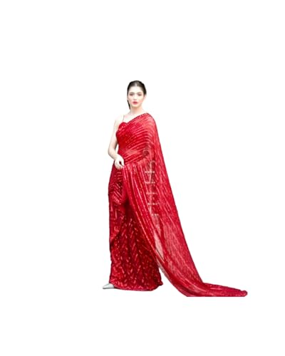 Classic Georgette Embroidery Seqance Work Saree with Unstitched Blouse Piece Lightweight Saree for Women Party Wear