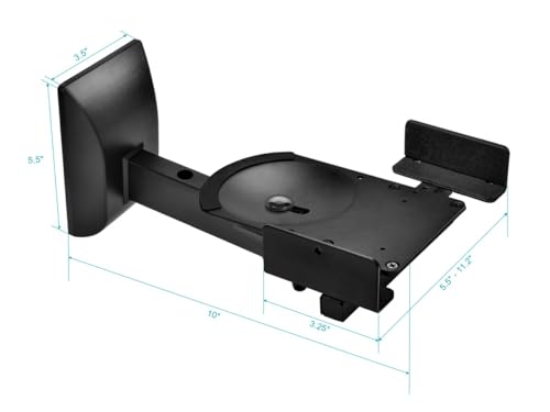 Monoprice Universal Bookshelf Speaker Wall Mount Brackets, Swivel, Tilt, Dual Side Clamping, Large Bookshelf/Surround Sound Speakers up to 55 lbs., Pair - image 3