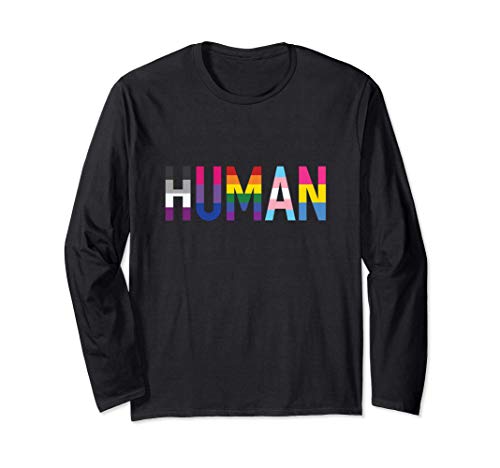 Pride Flags LGBTQ That Says Human Long Sleeve T-Shirt