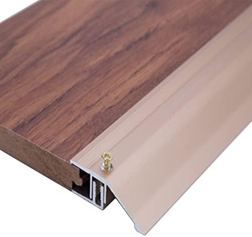 Aluminum Alloy Wood Floor Transition Strip, Reducer Flute with Snap Track, Thresholds Edging Trim Strip for Uneven Floor, Tile Edge Banding, 90cm/36in (Color : Gold, Size : Width 55mm)