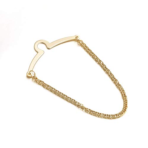 JOVIVI 2pcs Set Men's Silver Golden Necktie Tie Clips Link Chain Cravat Collar Pins Brooch w/Box4