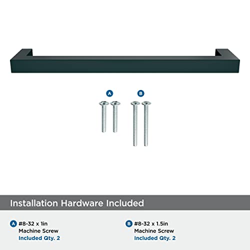 Image of Amerock | Cabinet Pull | Matte Black | 6-5 /16 inch (160 mm) Center-to-Center | Monument | 1 Pack | Drawer Pull | Drawer Handle | Cabinet Hardware