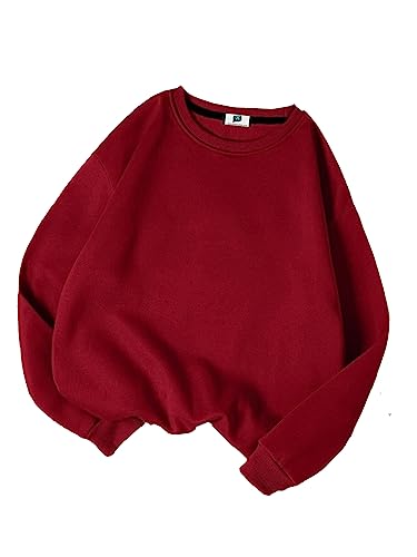Image of SXV STYLE Solid Plain Unisex Cotton Oversized Baggy Sweatshirt