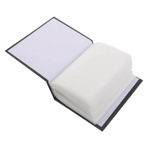 UKCOCO Álbum de Fotos Vertical de 100 Ranuras Libro de Álbum de Fotos Grande en Color Negro con Fundas Transparentes para Postales y Recuerdos Adecuado