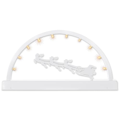 Nipach Lichterbogen Metall Schwibbogen 10 LED warm weiß Batterie...