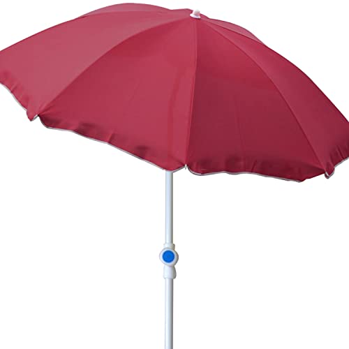 FineHome Ø2m Strandschirm Sonnenschirm Schirm Gartenschirm knickbar Polyester rot mit UV Schutz FineHome Ø2m Strandschirm Sonnenschirm Schirm Gartenschirm knickbar Polyester rot mit UV Schutz
