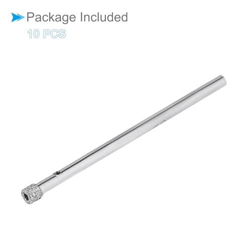 CoCud Diamond Drill Bits, 3mm Cutting Diameter, Nickel-plated Coating Diamond Core Drill Hole Saws - (Applications: for Glass Precision Drilling Bits Tools), 10-Pieces 6 CoCud Diamond Drill Bits, 3mm Cutting Diameter, Nickel-plated Coating Diamond Core Drill Hole Saws - (Applications: for Glass Precision Drilling Bits Tools), 10-Pieces - Image 6