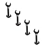 4pcs Vintage Wrench Shape Hooks Black Wall Hooks for Bathroom Kitchen Home or Office Use for Hanging Clothes Hats Towels Clothes Keys and Other Miscellaneous Items