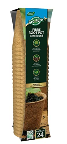 Gro-sure Fibre Pots Round 6cm 24pk Propagation kit Brown