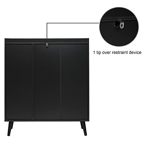 Usikey Storage Cabinet, Bathroom Storage Cabinet With 1 Large Drawer, 2 Doors & 3 Shelves, Kitchen Storage Cabinet, Accent Cabinet For Living Room, Bedroom, Entryway, Office, Black #TOP7