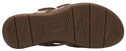 Clarks Clarks Women's April Rae Flat Sandal, Bronze Metallic Synthetic, 8
