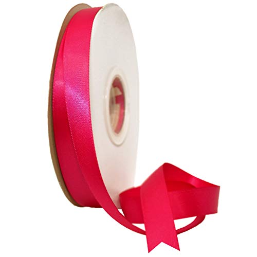 Image of Morex Ribbon 08816 /50-187 Double Face Satin Ribbon, 3 /8 inchx 50 Yd, Azalea