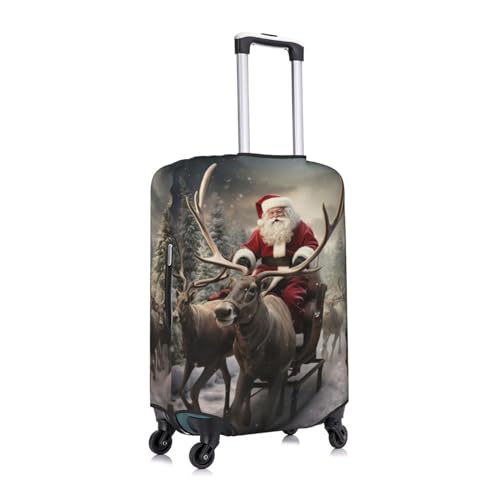 Xmas Santa Claus Travel Luggage Cover Suitcase Protector Fits 18-22 Inch Luggage,Anti Scratch Dirt Covers3